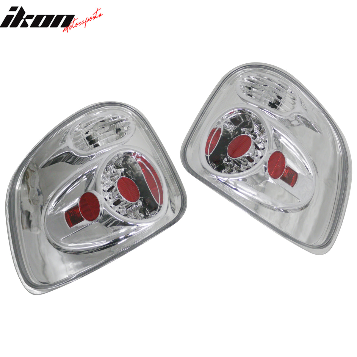 Fits 97-03 Ford F-150 Chrome Clear Lens LED Rear Parking Tail Lights Brake Lamps