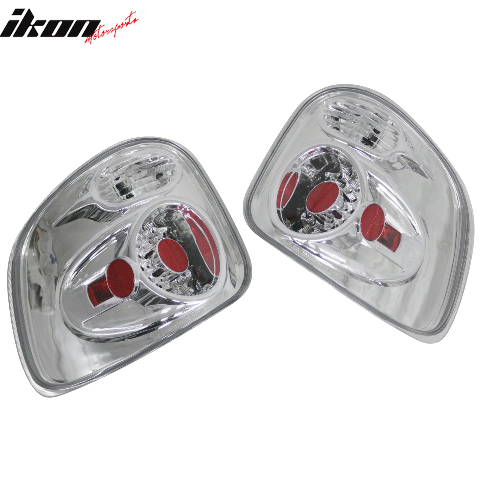 Fits 97-03 Ford F-150 Chrome Clear Lens LED Rear Parking Tail Lights Brake Lamps