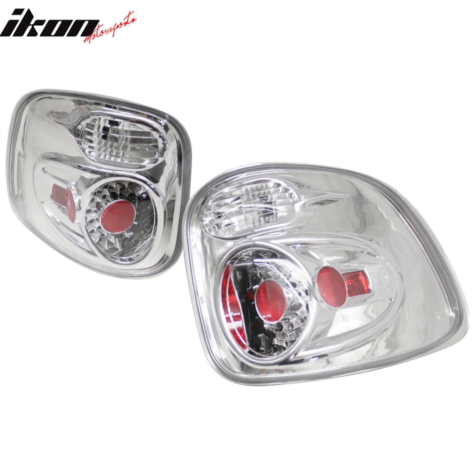 Fits 97-03 Ford F-150 Chrome Clear Lens LED Rear Parking Tail Lights Brake Lamps