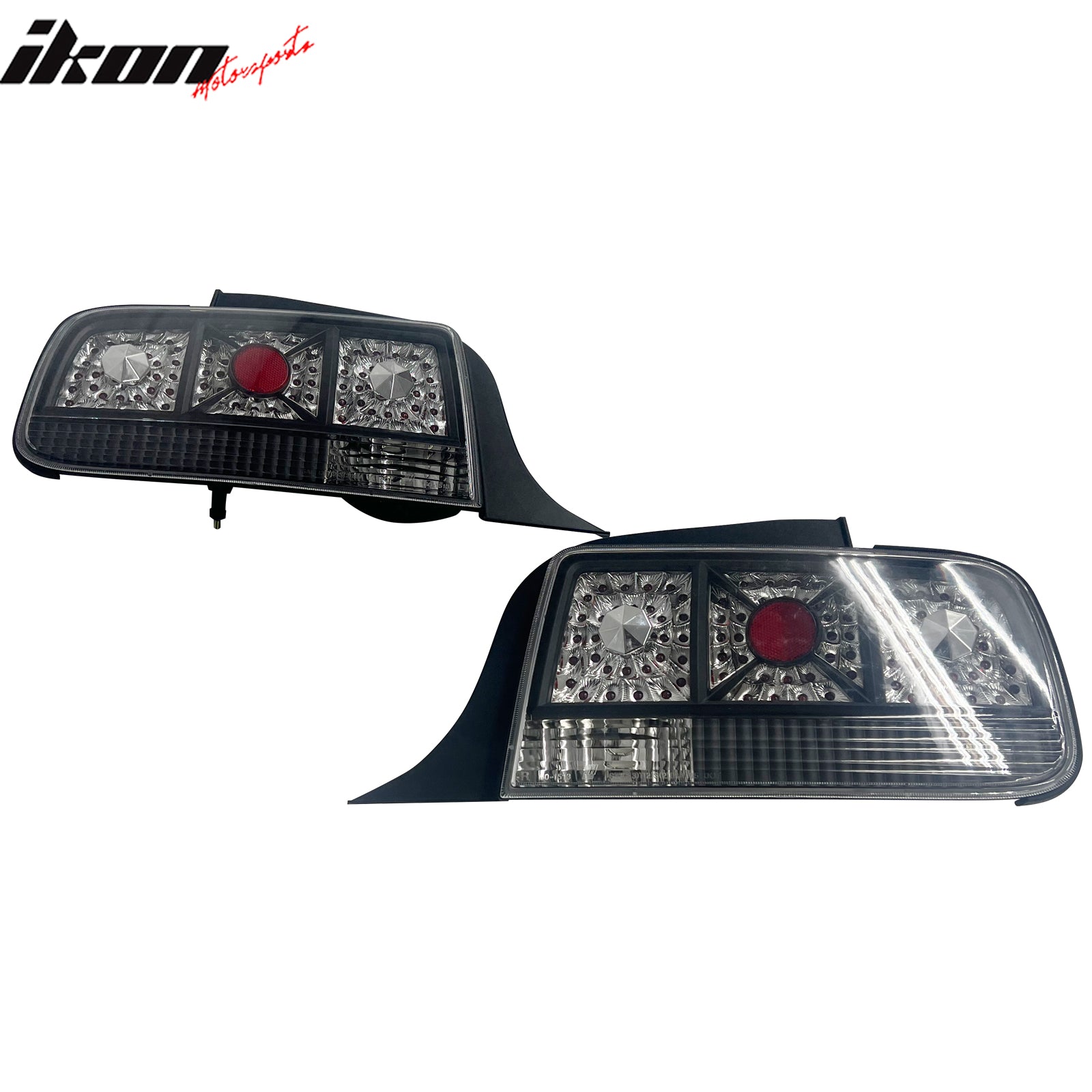 For 05-09 Ford Mustang Black Clear Lens LED Parking Tail Lights Rear Brake Lamp