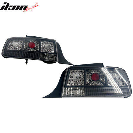 For 05-09 Ford Mustang Black Clear Lens LED Parking Tail Lights Rear Brake Lamp