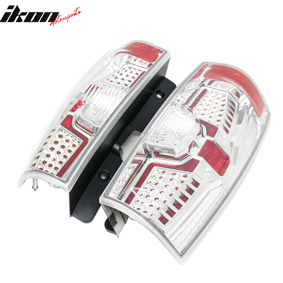 IKON MOTORSPORTS Tail Lights, Compatible with 2007-2014 Chevy Suburban & Tahoe & GMC Yukon XL 1500/2500, Chrome Housing W/Clear Lens Driver Passenger Side Rear Tail Lights Lamps Assembly Replacement