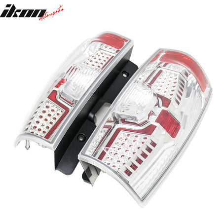 IKON MOTORSPORTS Tail Lights, Compatible with 2007-2014 Chevy Suburban & Tahoe & GMC Yukon XL 1500/2500, Chrome Housing W/Clear Lens Driver Passenger Side Rear Tail Lights Lamps Assembly Replacement