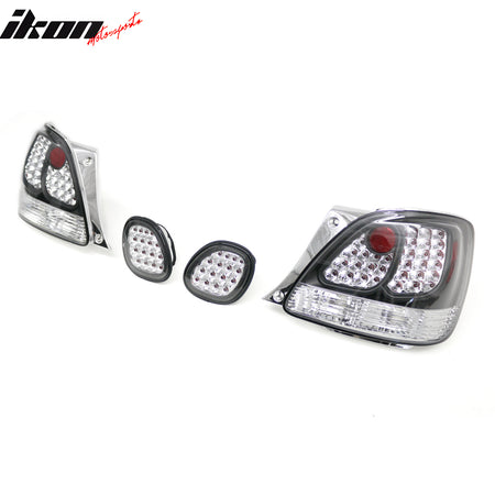 Fits 98-05 Lexus GS300/GS400/GS430 RH LH Tail Lights Rear Brake Lamps Clear Lens