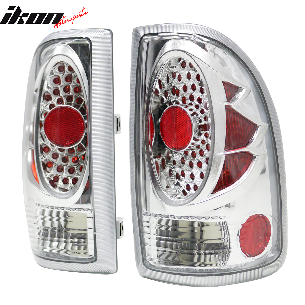 Fits 97-04 Dodge Dakota Left Right RH LH Tail Lights Rear Brake Lamps Set Chrome