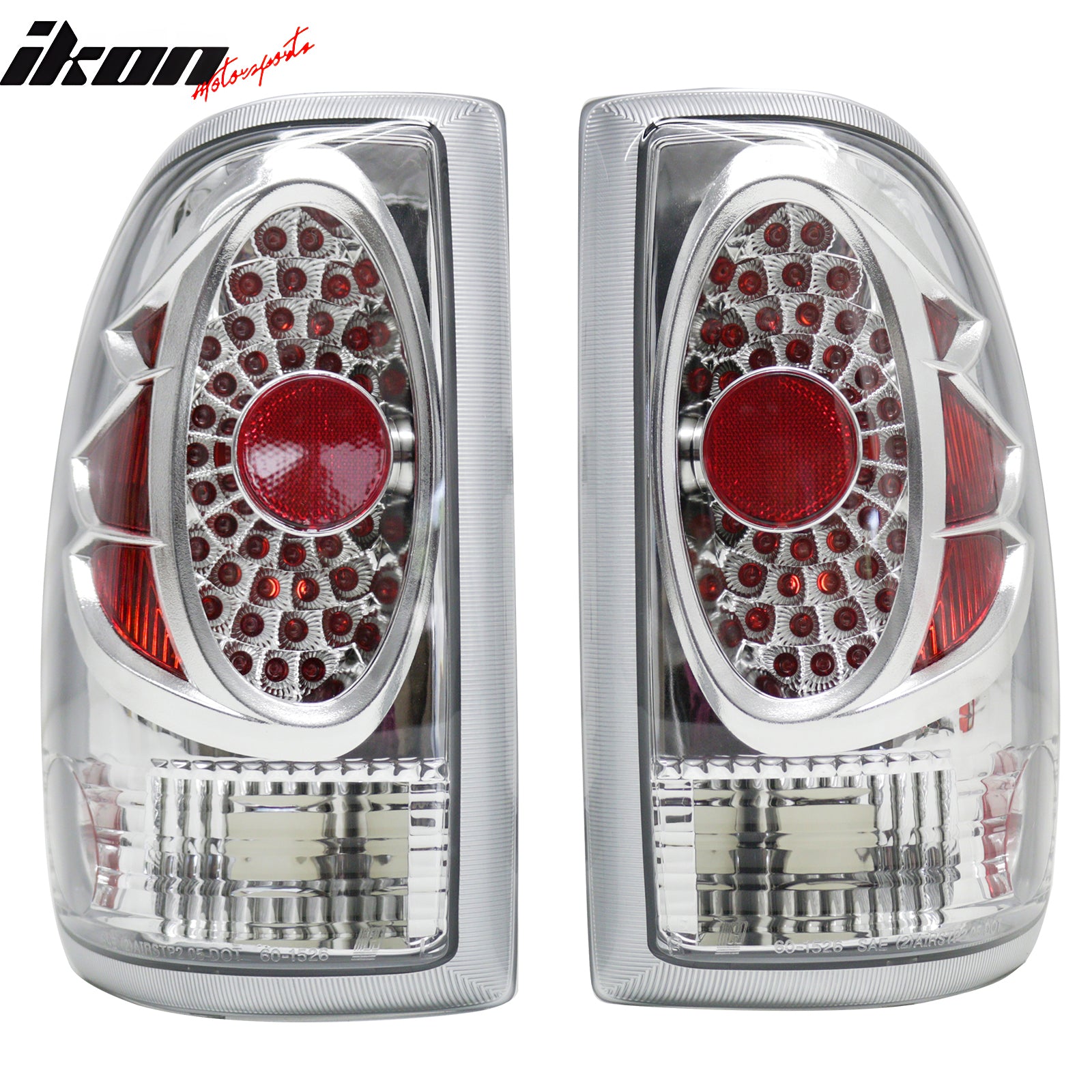 Fits 97-04 Dodge Dakota Left Right RH LH Tail Lights Rear Brake Lamps Set Chrome