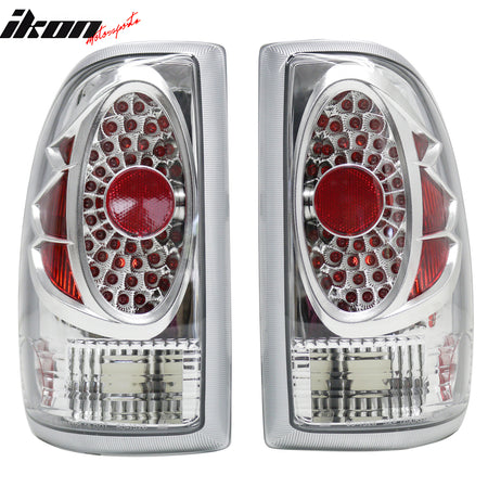 Fits 97-04 Dodge Dakota Left Right RH LH Tail Lights Rear Brake Lamps Set Chrome