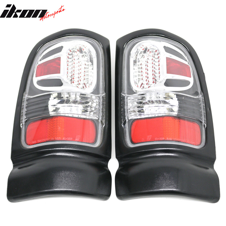 1994-2001 Dodge Ram 1500 & 1994-2002 Ram 2500 3500 RH LH Left Right Driver Passenger Side Rear Tail Lights Lamps Assembly Replacement Black Housing