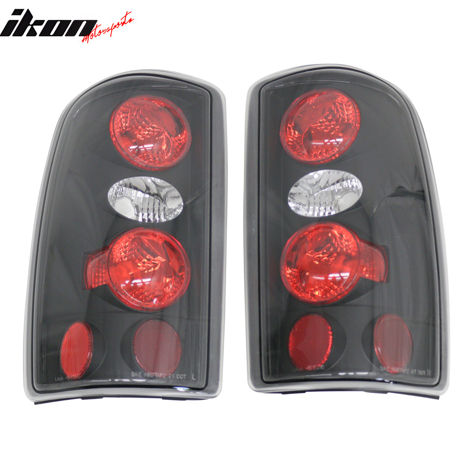 2000-2006 Chevy Suburban & Tahoe & GMC Yukon 1500/2500 2PCS RH LH Left Right Driver Passenger Side Rear Tail Lights Lamps Assembly Replacement Black