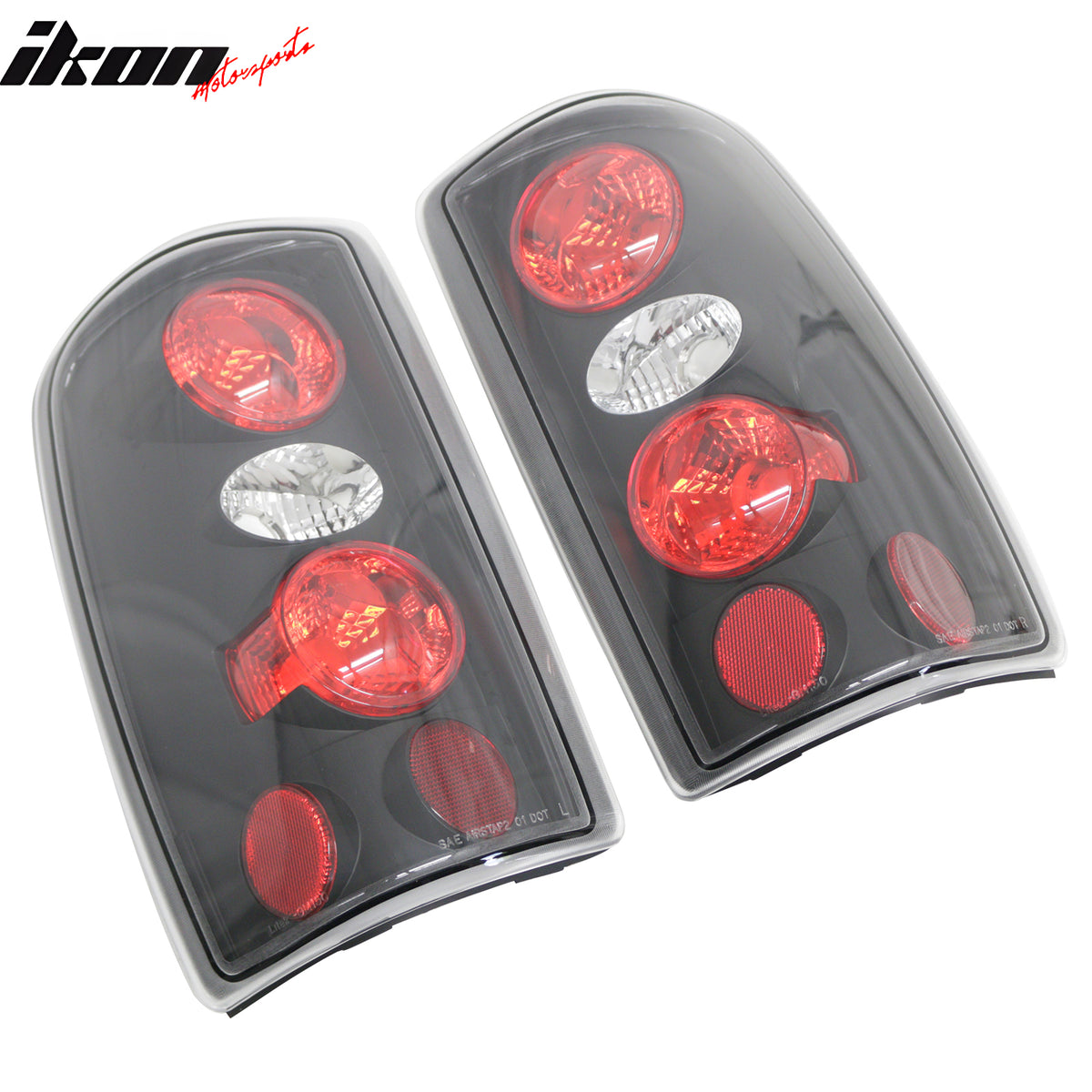 Fits 00-06 Chevrolet Suburban & Tahoe Tail Lights Rear Brake Lamps Black Housing