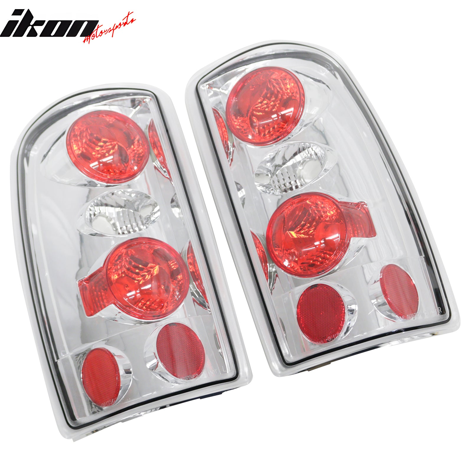 IKON MOTORSPORTS Tail Lights, Compatible with 2000-2006 Chevy Suburban & Tahoe & GMC Yukon & Yukon XL 1500/2500, Chrome Housing Driver Passenger Side Rear Tail Lights Lamps Assembly Replacement, 2PCS