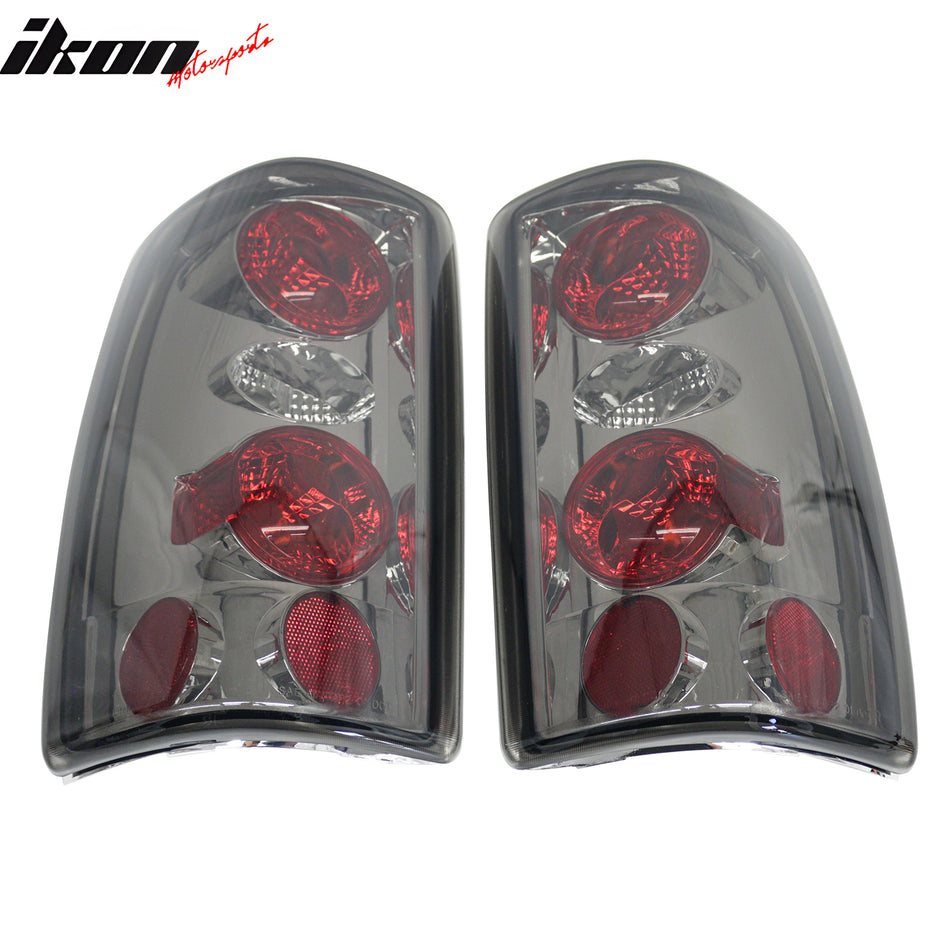 2000-2006 Chevy Suburban & Tahoe & GMC Yukon 1500/2500 2PCS RH LH Left Right Driver Passenger Side Rear Tail Lights Lamps Assembly Replacement Smoke