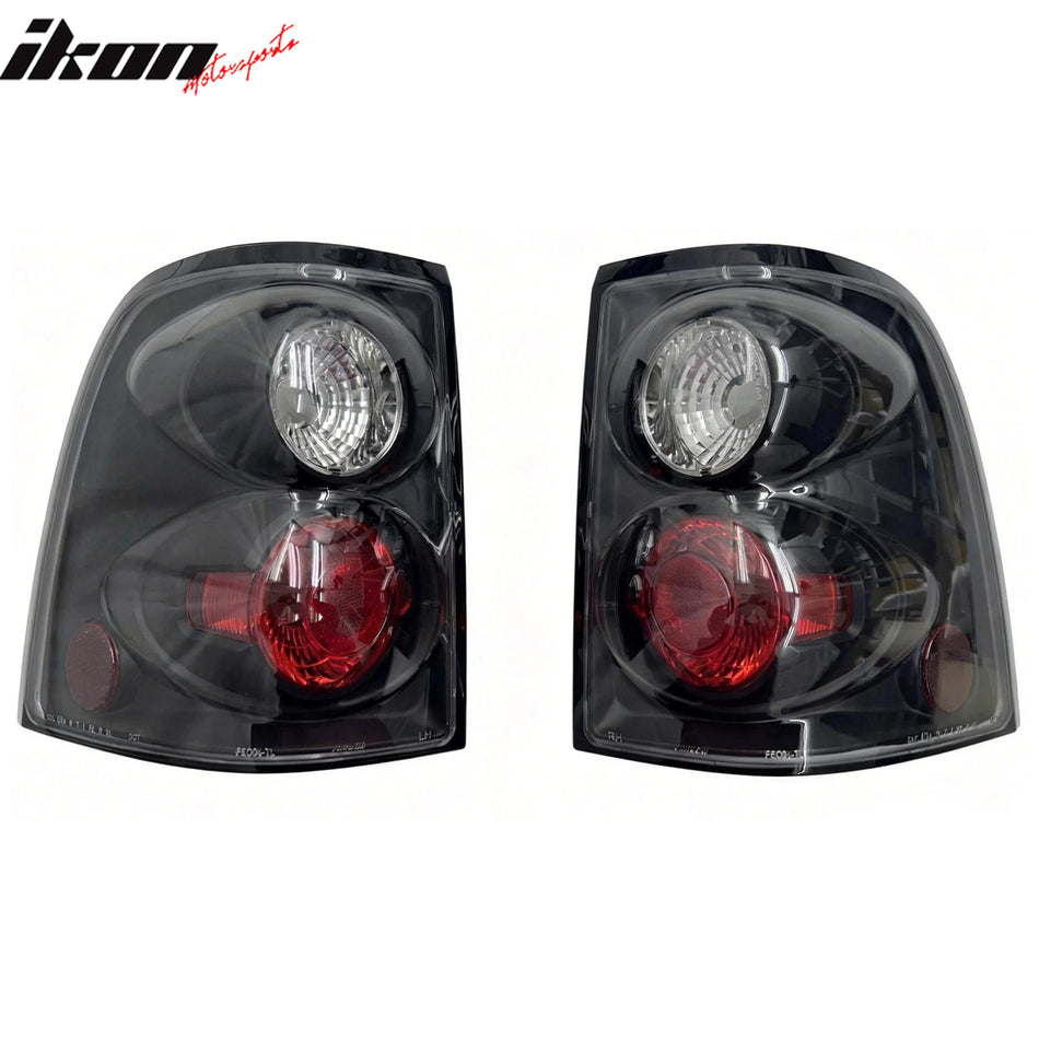2002-2005 Ford Explorer Rear Tail Lights LH RH Lamps Black Housing Pair