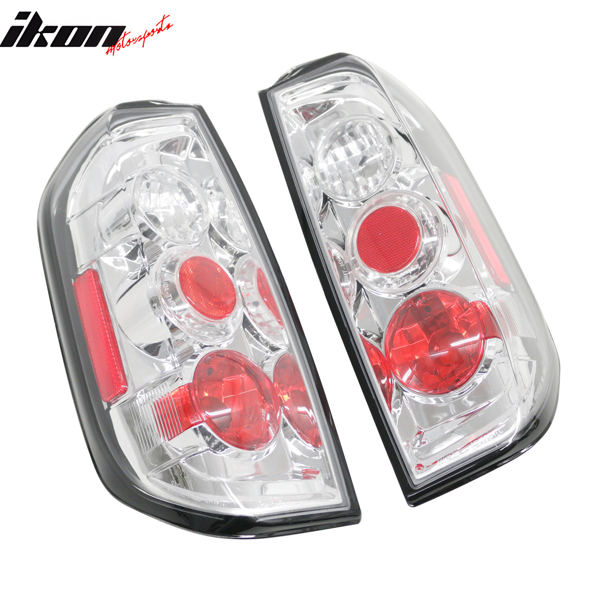 IKON MOTORSPORTS Tail Lights, Compatible with 2005-2021 Nissan Frontier & 2009-2012 Suzuki Equator, Chrome Driver Passenger Side Rear Tail Lights Lamps Assembly Replacement, 2PCS