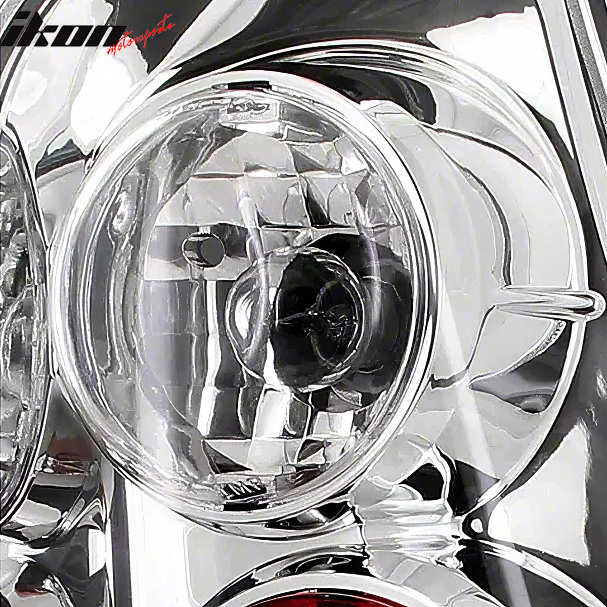 IKON MOTORSPORTS, Tail Lights Compatible with 2003-2009 Toyota 4Runner, Chrome Clear Altezza Style Rear Parking Tail Lights Reverse Brake Lamps Replacement Pair 2PCS