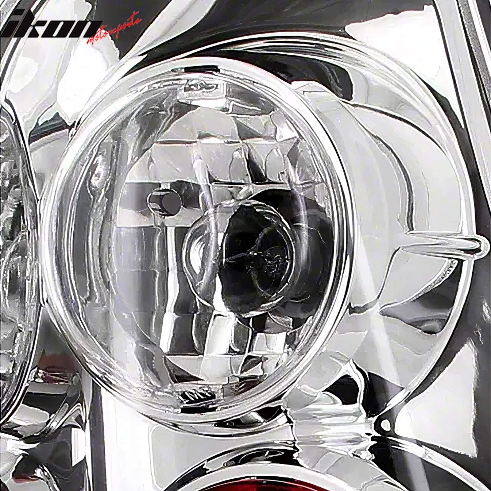IKON MOTORSPORTS, Tail Lights Compatible with 2003-2009 Toyota 4Runner, Chrome Clear Altezza Style Rear Parking Tail Lights Reverse Brake Lamps Replacement Pair 2PCS