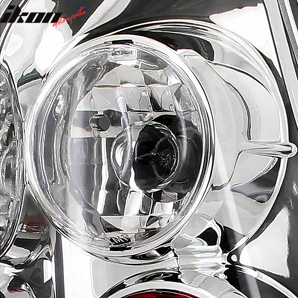 IKON MOTORSPORTS, Tail Lights Compatible with 2003-2009 Toyota 4Runner, Chrome Clear Altezza Style Rear Parking Tail Lights Reverse Brake Lamps Replacement Pair 2PCS
