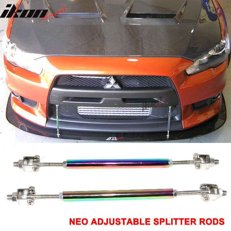 Universal NEO Front Bumper Spoiler Splitter Strut Rod Support 8-10.6"