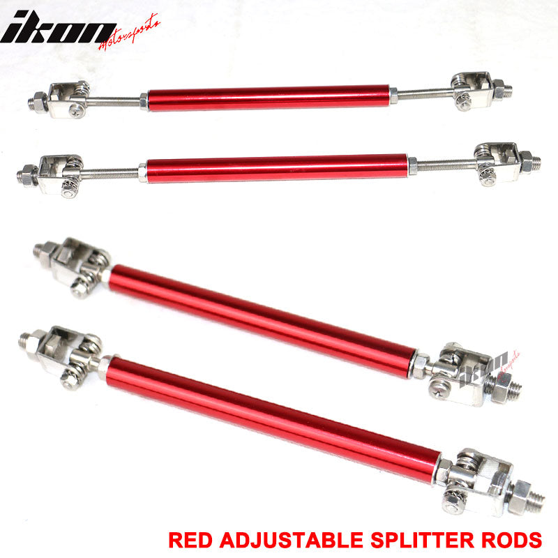 Universal Red Adjustable 8-10.6 Inch Front Spoiler Strut Rods Support