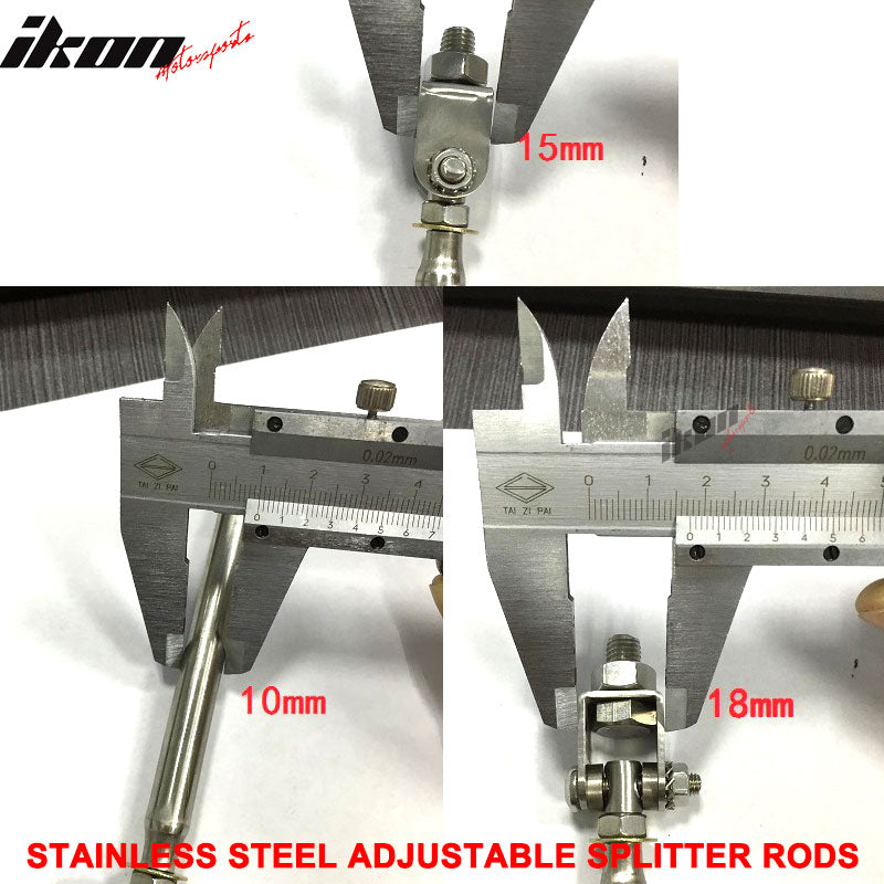 2PCS Adjustable Bumper Lip Spoiler Splitter Strut Rods Support 8-10.6 Inch