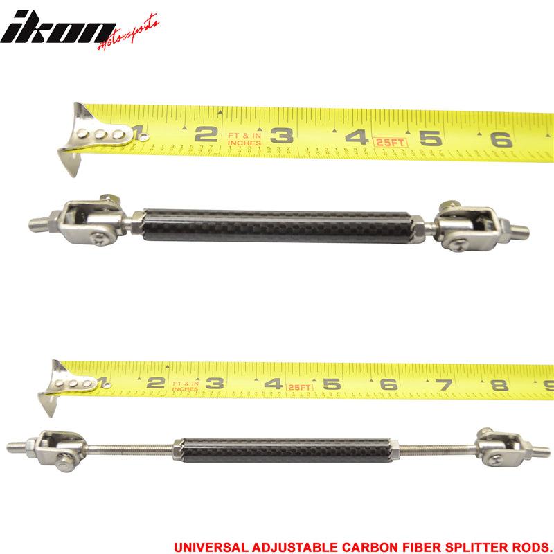 Carbon Fiber Adjustable 5.5-8 Inch Bumper Chin Lip Diffuser Rod Splitter Support Stainless Steel
