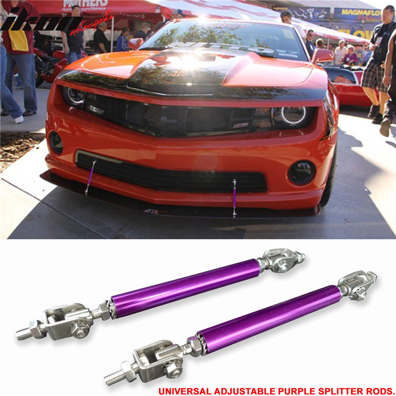 Universal Adjustable 5.5"-8" Purple Front Lip Strut Rod Support Steel