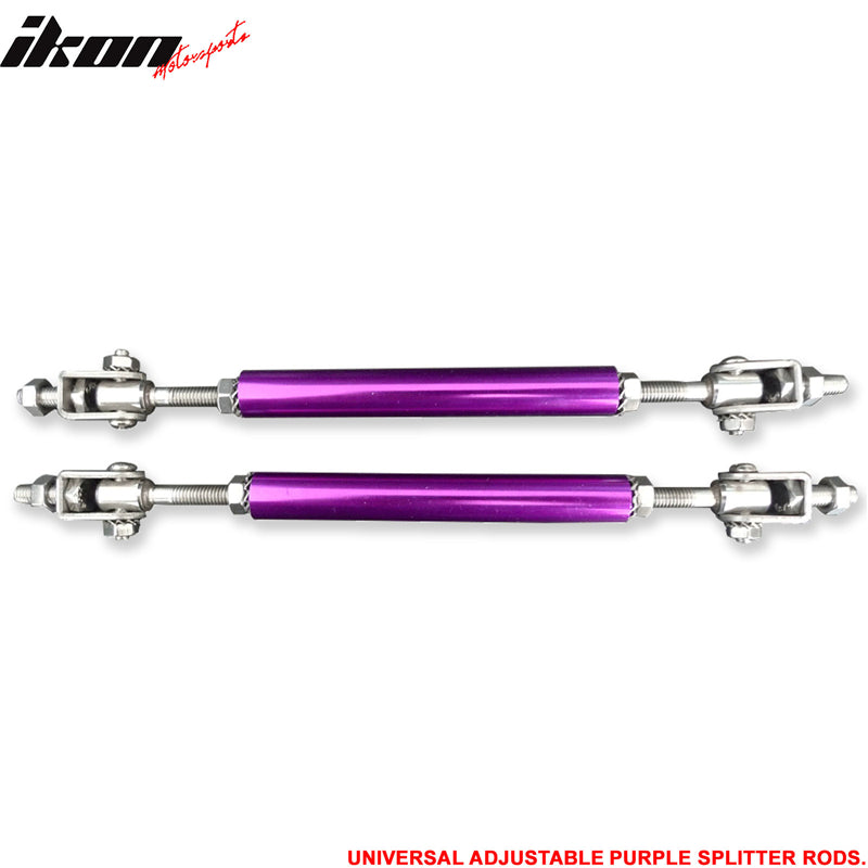 Strut Rods Compatible With Any Car, Purple Adjustable 5.5-8 Inch Bumper Lip Diffuser Rod Splitter Support Protector by IKON MOTORSPORTS