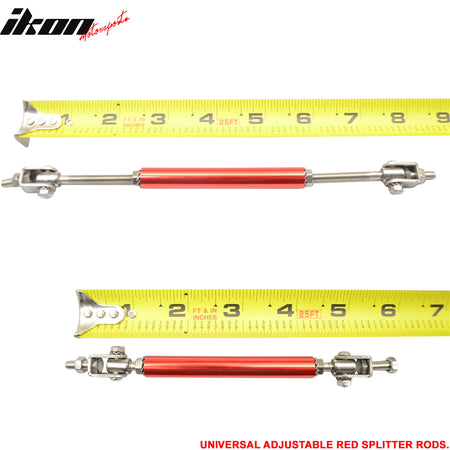 Red Adjustable 5.5-8 Universal Strut Rod Bumper Lip Splitter Tie Support Bars