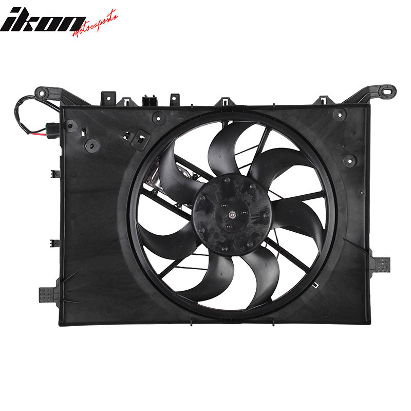 IKON MOTORSPORTS Radiator Cooling Fan Assembly Replacement for 2000-2003 Volvo S80 2.8L/2.9L, 2001-2003 S60/V70 2.3L/2.4L, 2003 S60/V70 2.5L, 306805474 VO3115109 Automotive Single Engine Fans, Black