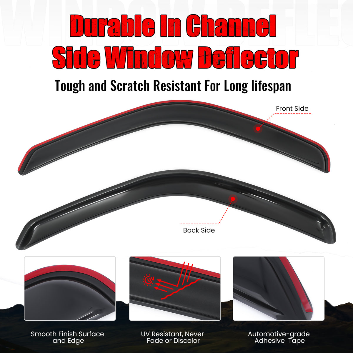 Fits 00-06 Toyota Tundra Standard Cab Window Visor In-Channel Sun Rain Guard 2PC