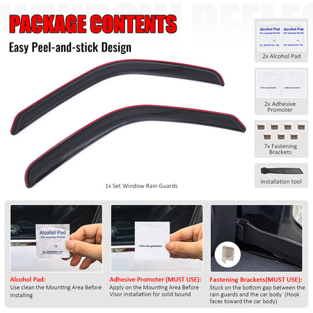 Fits 00-06 Toyota Tundra Standard Cab Window Visor In-Channel Sun Rain Guard 2PC