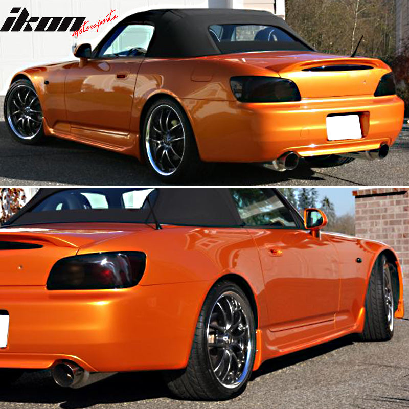 IKON MOTORSPORTS, Trunk Spoiler Compatible With 2000-2009 Honda S2000 AP1 AP2, OE Factory Style Painted #YR536P Imola Orange Pearl ABS Plastic Rear Trunk Lid Spoiler Wing Lip