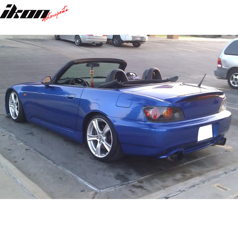 IKON MOTORSPORTS, Trunk Spoiler Compatible With 2000-2009 Honda S2000 AP1 AP2, OE Factory Style Painted #B523P Navy Blue Pearl ABS Plastic Rear Trunk Lid Spoiler Wing Lip