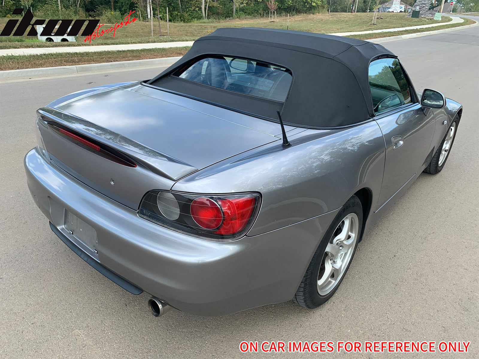 IKON MOTORSPORTS, Trunk Spoiler Compatible with 2000-2009 Honda S2000, OE Style Unpainted Beige ABS Plastic Rear Trunk Lid Spoiler Wing Lip