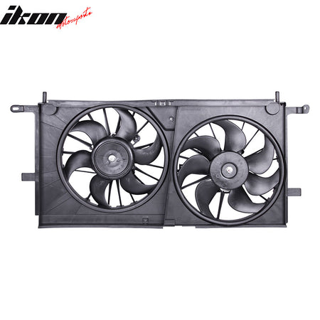 IKON MOTORSPORTS Radiator Cooling Fan Assembly Replacement for 2001-2003 Chevy Venture 2002-2007 Rendezvous 2001-2004 Oldsmobile Silhouette, 10312887 GM3115137 GM3115136 Dual Engine Fans, Black