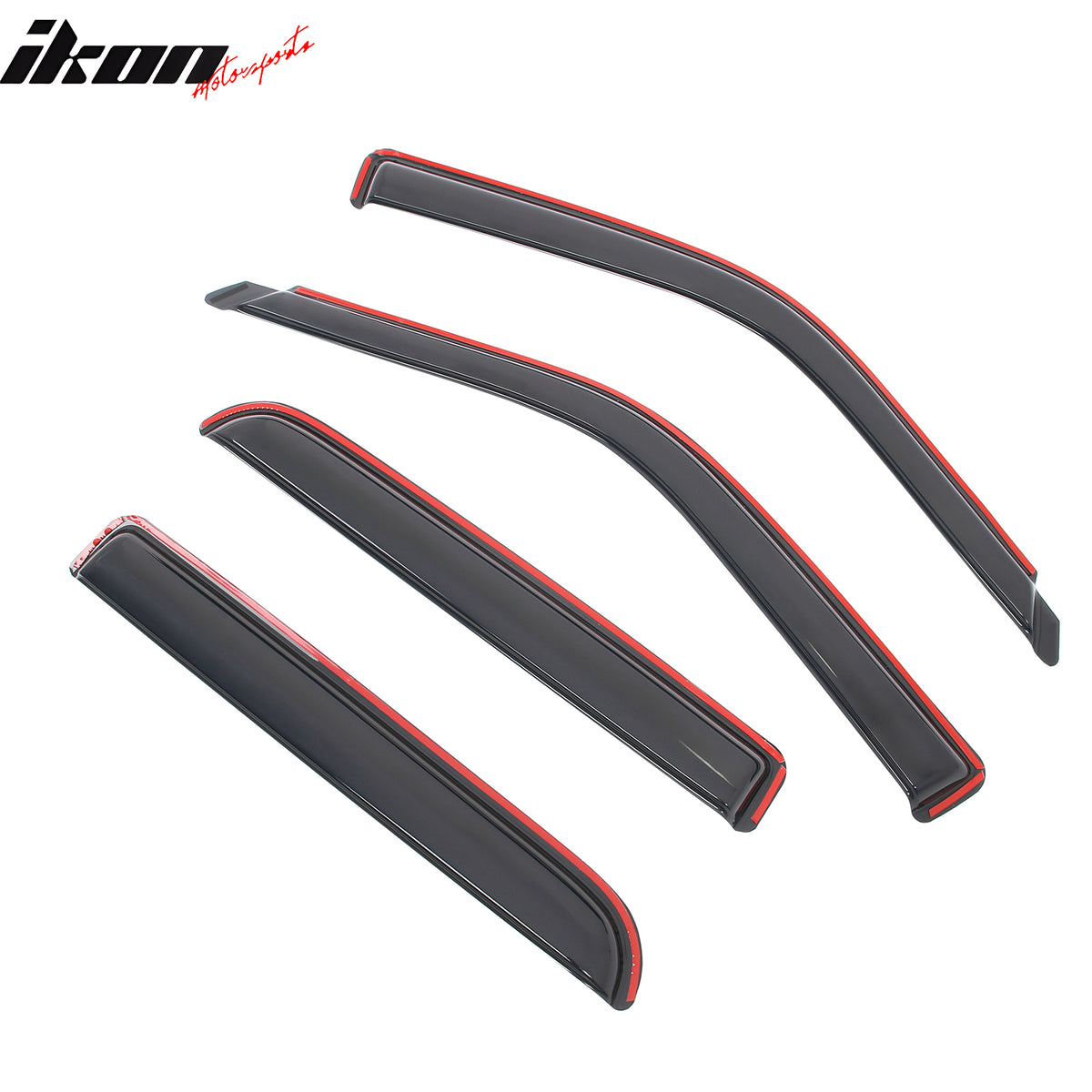 IKON MOTORSPORTS In Channel Window Visors Compatible with 2001-2003 Ford F-150 Crew Cab & 2002-2003 Lincoln Blackwood, Slim Style Acrylic Smoke Rain Guards, Side Window Wind Deflectors 4PCS
