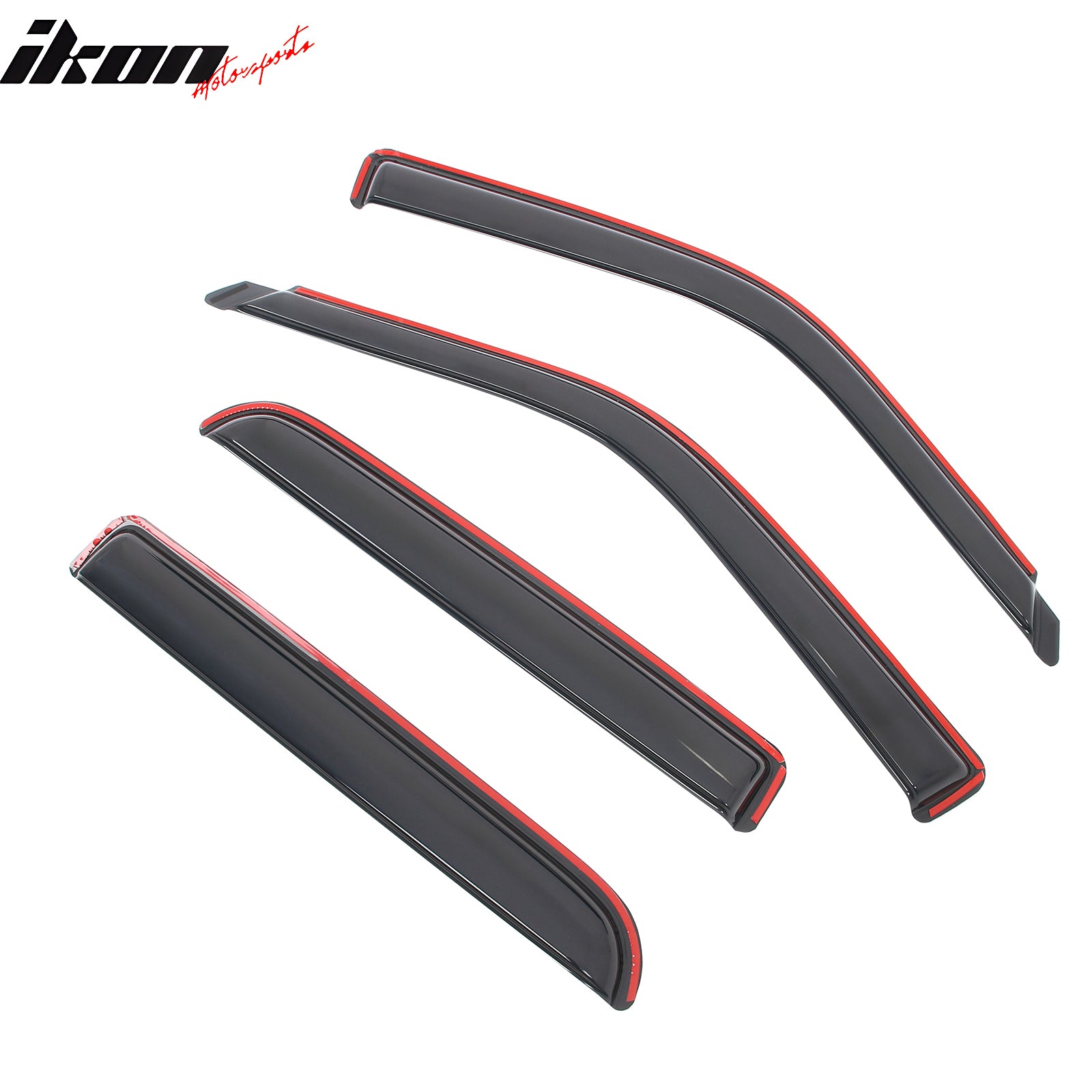 IKON MOTORSPORTS In Channel Window Visors Compatible with 2001-2003 Ford F-150 Crew Cab & 2002-2003 Lincoln Blackwood, Slim Style Acrylic Smoke Rain Guards, Side Window Wind Deflectors 4PCS