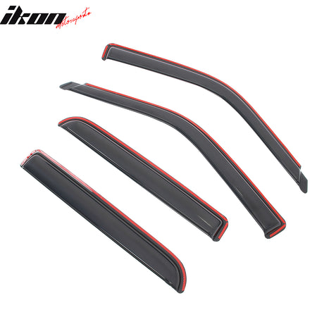 IKON MOTORSPORTS In Channel Window Visors Compatible with 2001-2003 Ford F-150 Crew Cab & 2002-2003 Lincoln Blackwood, Slim Style Acrylic Smoke Rain Guards, Side Window Wind Deflectors 4PCS