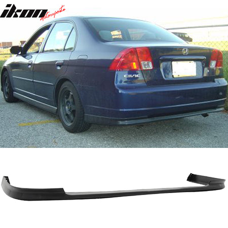 Fits 01-03 Honda Civic 4DR TR Style Front Bumper Lip Spoiler + Rear Diffuser Kit