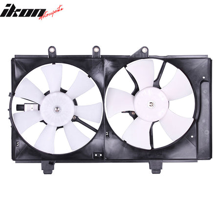 IKON MOTORSPORTS Radiator Cooling Fan Assembly Replacement for 2001 Dodge Neon 4 Speed A/T, 2002 w/ Dual Fan, 2003-2005 2.0L A/T, 5019212AA CH3115130 Automotive Dual Engine Fans, Black