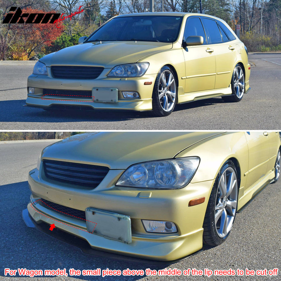 Fit 2001-2005 Lexus IS300 Front Bumper Lip GR Style PU Unpainted Black