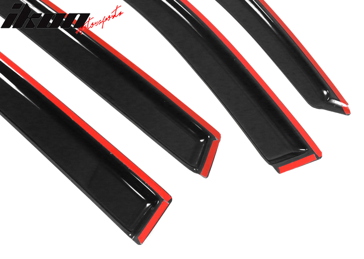 Slim Style Smoke Window Visors Rain Sun Deflector For 96-00 Toyota RAV4 4-Door – 4PC Kit By Free-Motor802