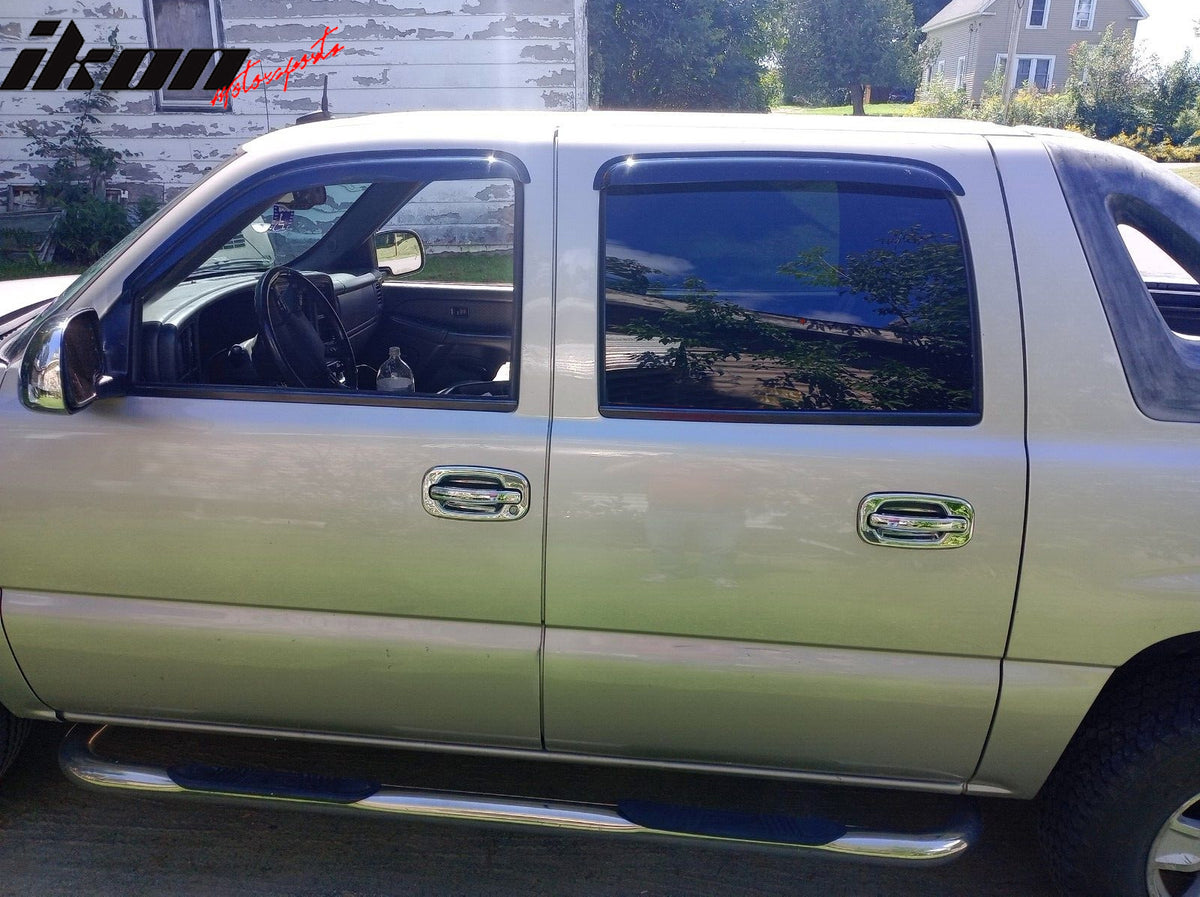 Fits 01-06 Chevy Silverado 1500 2500 3500 GMC Sierra Crew Cab Window Visors 4Pc