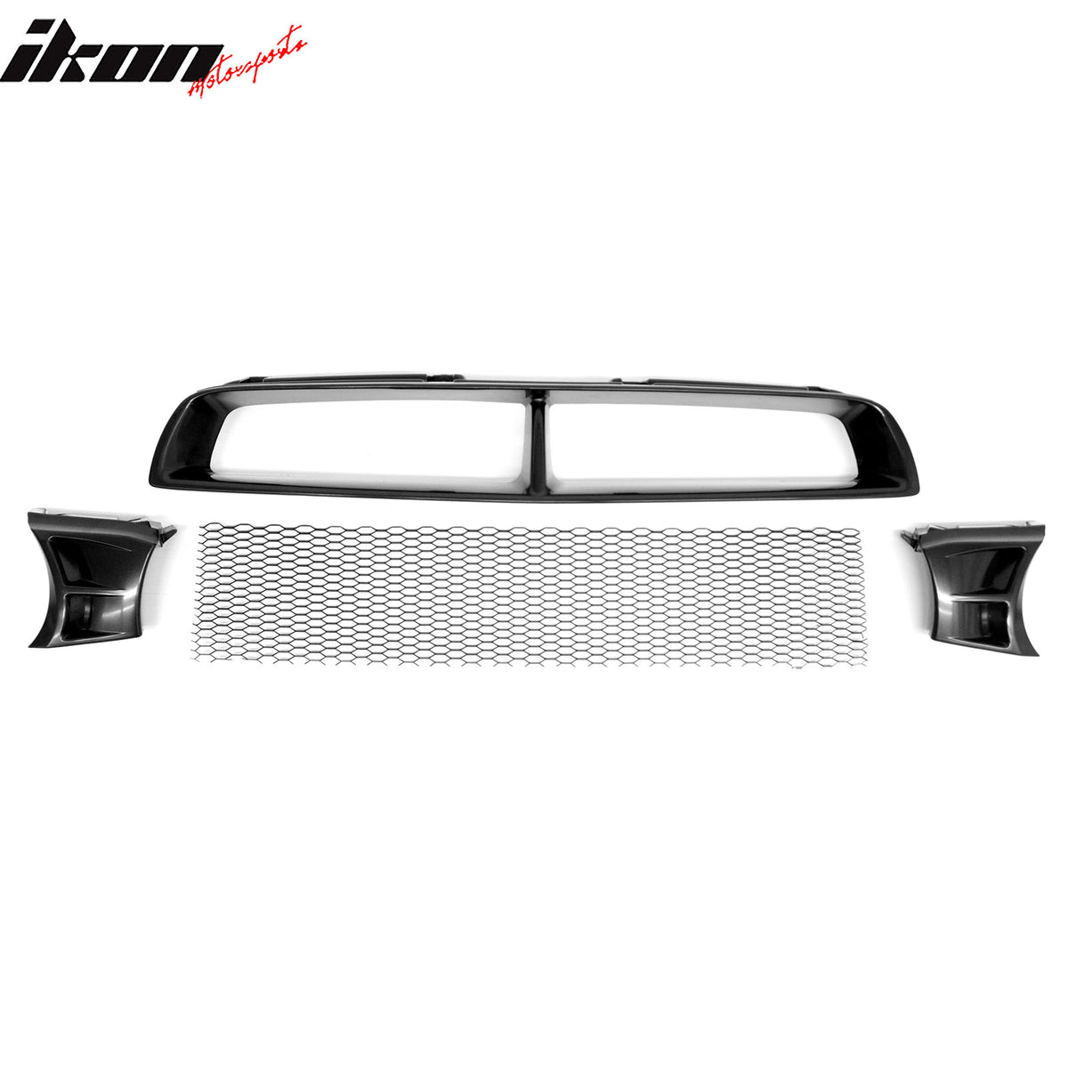 Fits 02-03 Subaru Impreza WRX STI Grille Mesh Hood Upper Grill Black Assembly