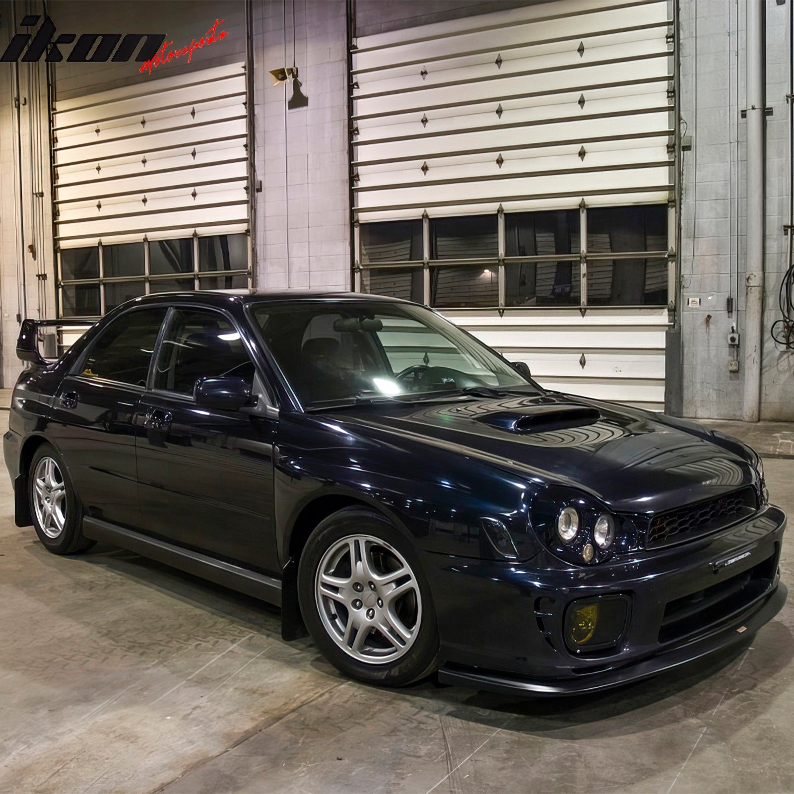 IKON MOTORSPORTS Front Bumper Lip, Compatible with 2002-2003 Subaru Impreza WRX Sedan/RS Sedan, Not Fits Wagon, OE Style Matte Black PP Air Dam Chin Spoiler Protector Splitter 1PC