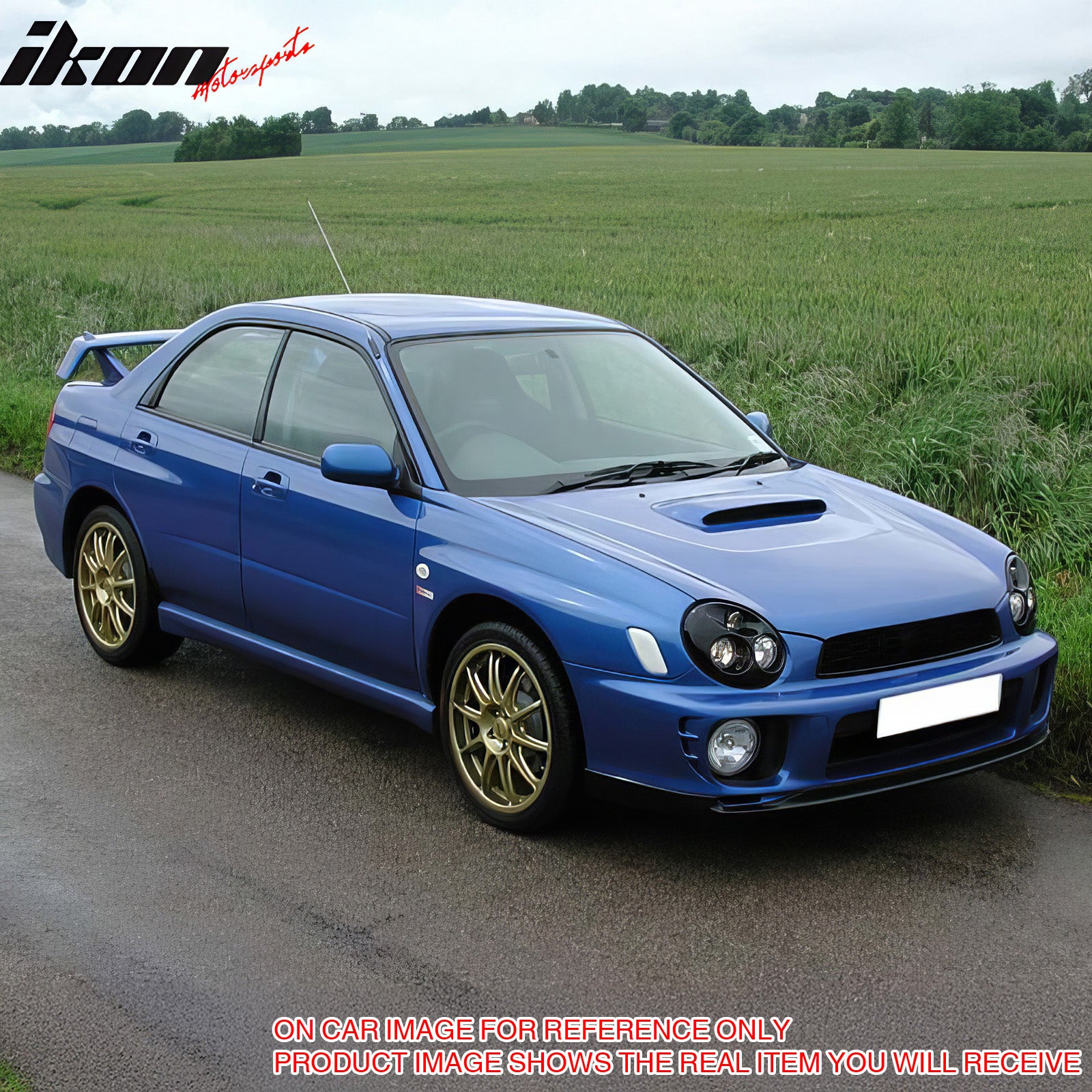 For 02-03 Subaru Impreza WRX Sedan PD Style Front Bumper Lip Spoiler Matte Black