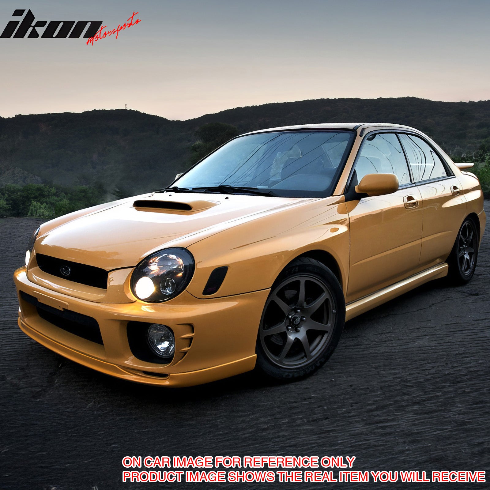 For 02-03 Subaru Impreza WRX Sedan PD Style Front Bumper Lip Spoiler Matte Black