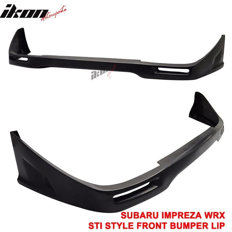 Front Bumper Lip Compatible With 2002-2003 Subaru Impreza WRX Sedan/RS Sedan, Not Fits Wagon, STI Style PU Unpainted Front Lip Spoiler Splitter by IKON MOTORSPORTS