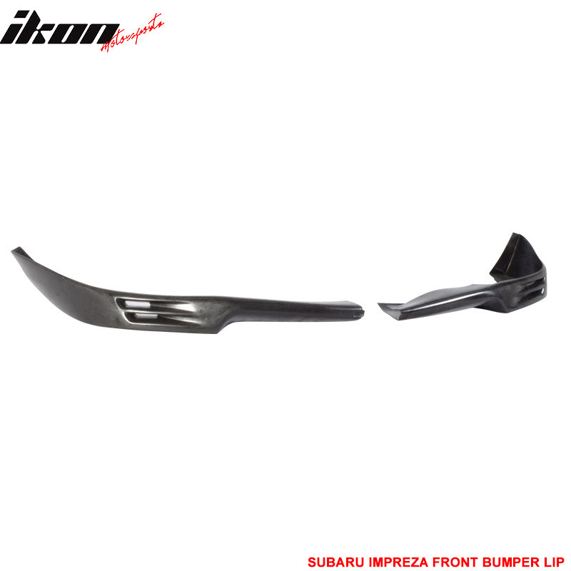 Front Bumper Lip Compatible With 2002-2003 Subaru Impreza WRX Sedan/RS Sedan, Not Fits Wagon, V2 Style Black PU Front Lip Splitter Spoiler Valance Chin Diffuser Body Kit by IKON MOTORSPORTS