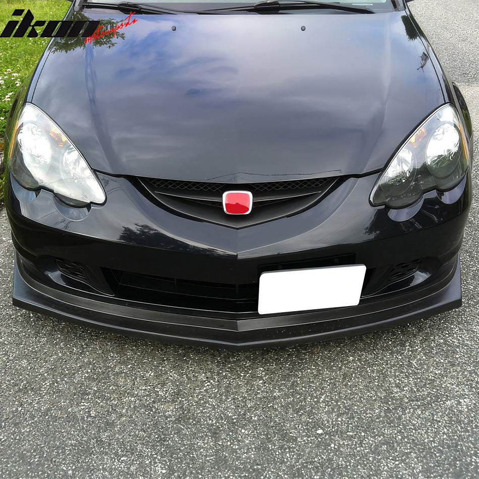 IKON MOTORSPORTS Front Bumper Lip, Compatible with 2002-2004 Acura RSX, CS Style PU Polyurethane Air Dam Chin Spoiler Protector Splitter 1PCS
